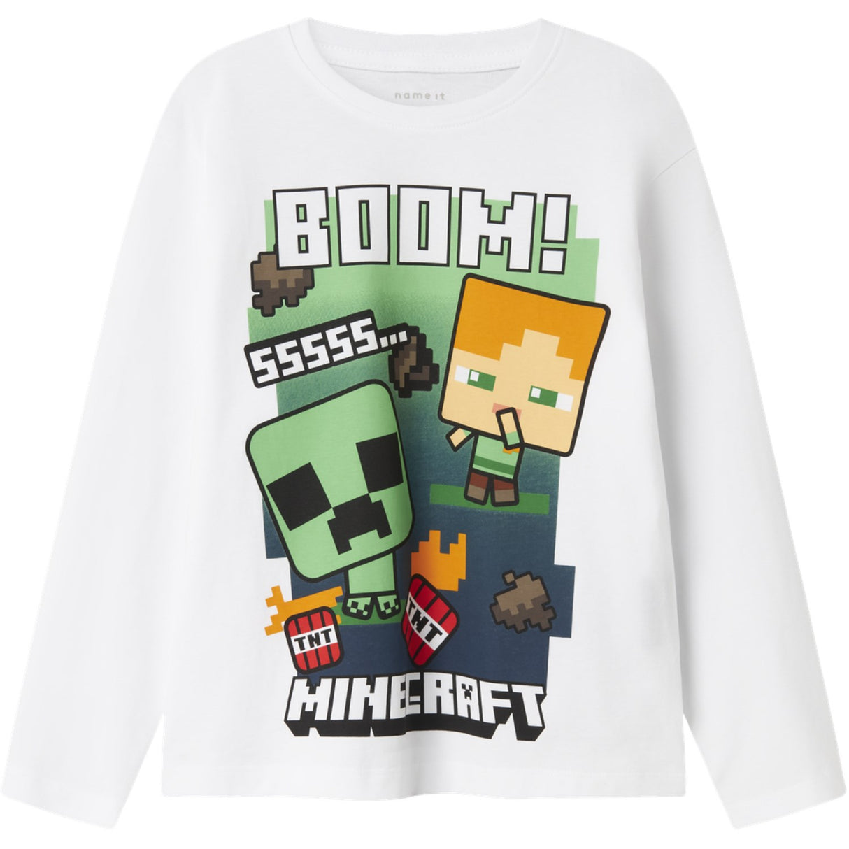 Name It Bright White Nkmac Minecraft Ls Nreg Topp Box Noos Bfu