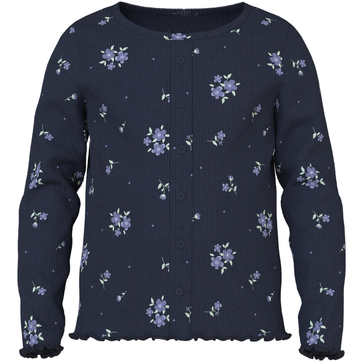 Name It Navy Blazer Blossom Aop Nmfvemia Ls Slim Topp