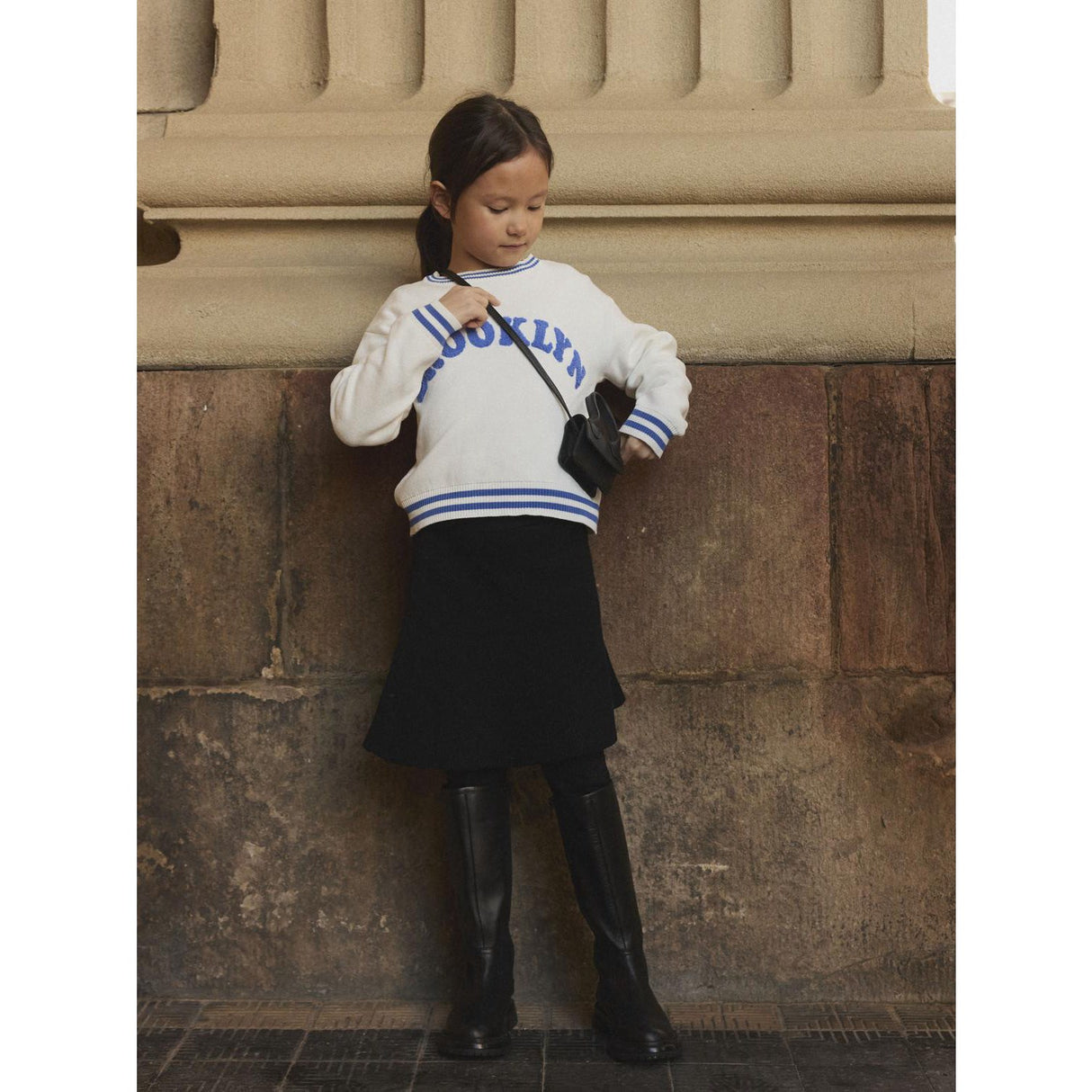 Name It Black Nkfnilla Stickad Kjol