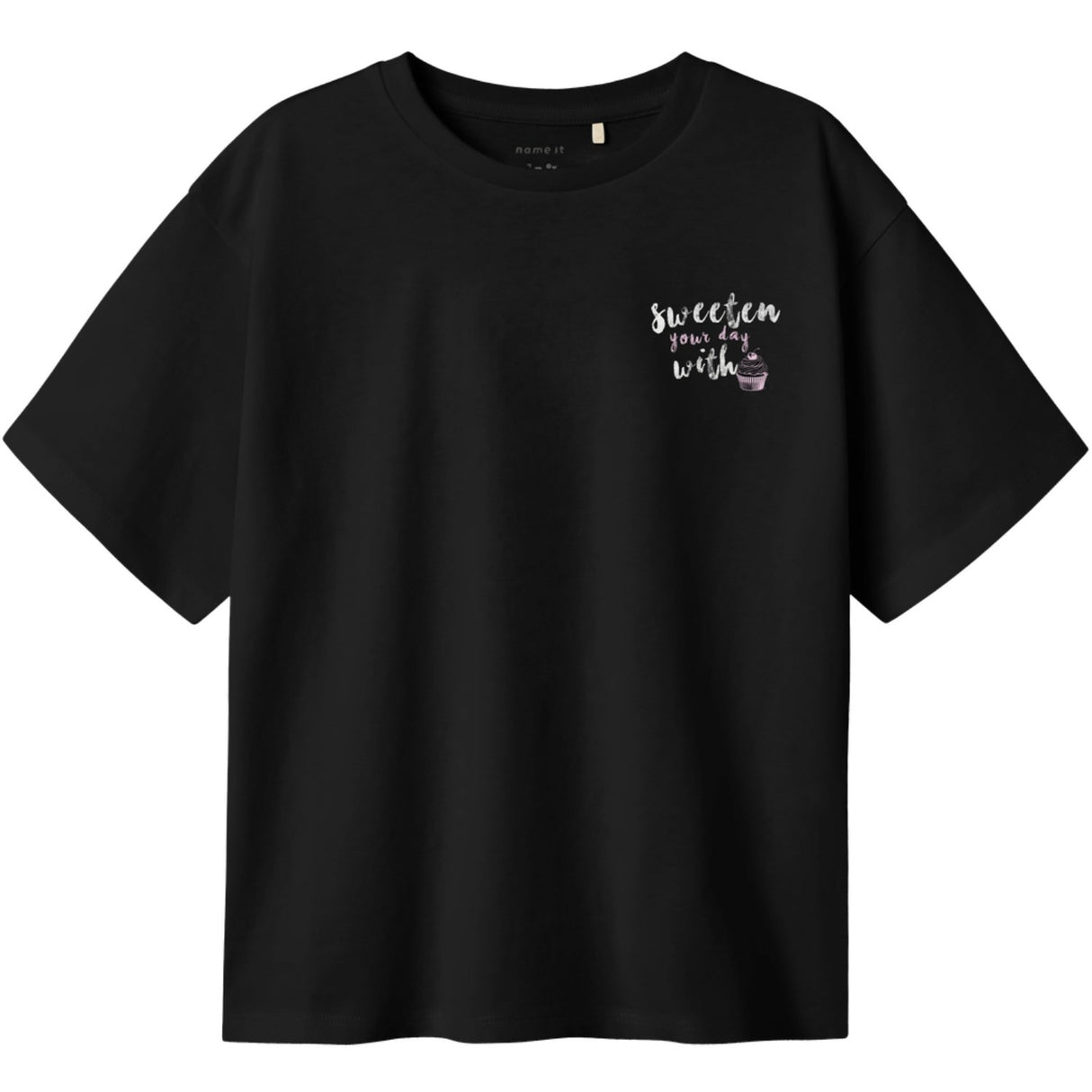 Name It Black Nkfneata Ss Nreg Topp