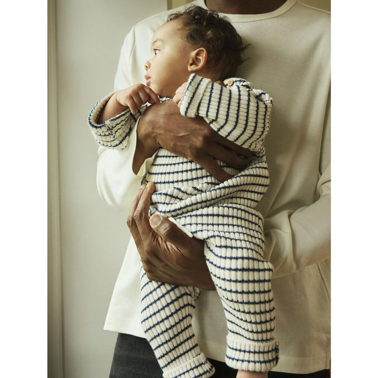 Name It Insignia Blue Cloud Dancer Nbmostripe Stickad Byxor