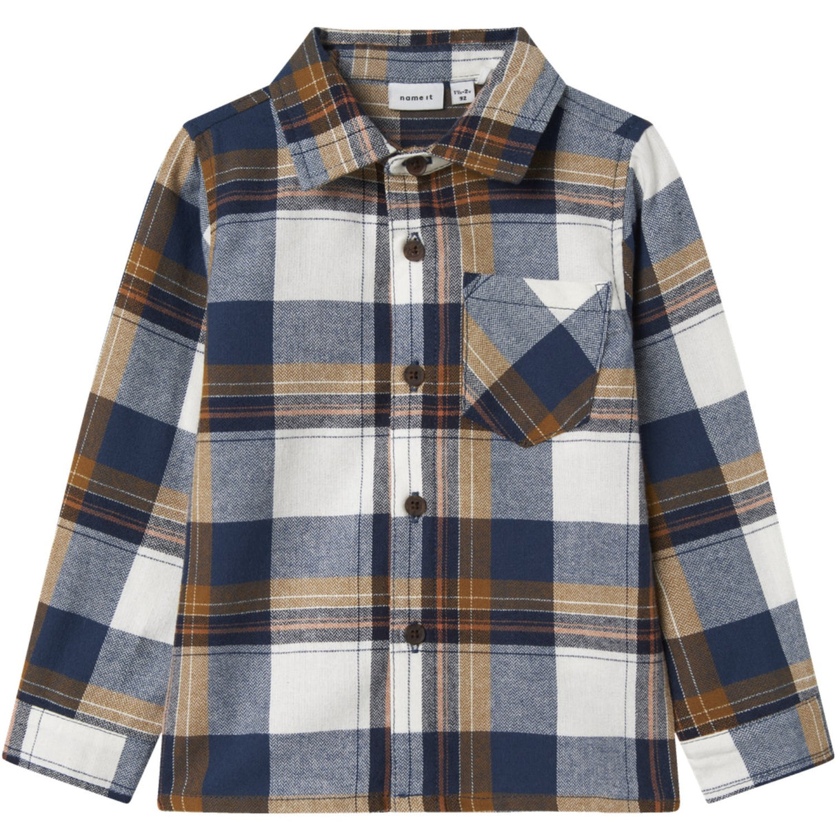 Name It Insignia Blue Nmmowenta Ls Nreg Skjorta