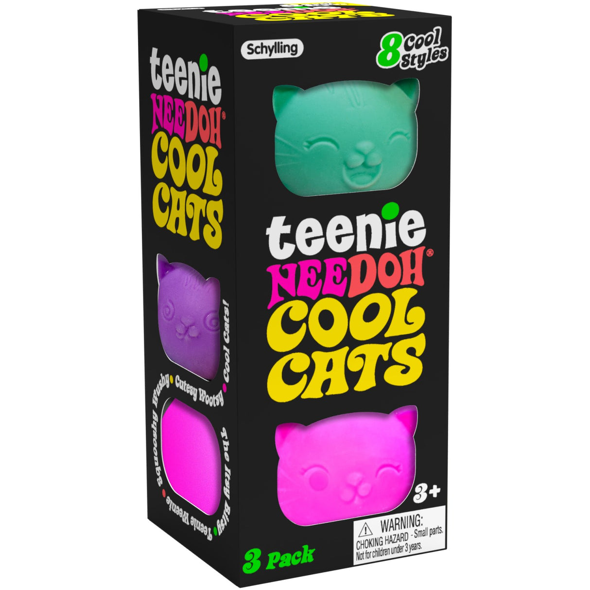 NeeDoh Teenie Cool Cats 3-Pack Asst. CDU