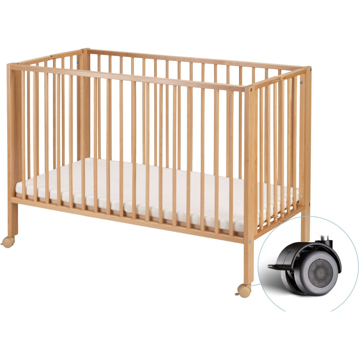 tiSsi® Nature Jori Sammenklappelig Säng Massiv Bok