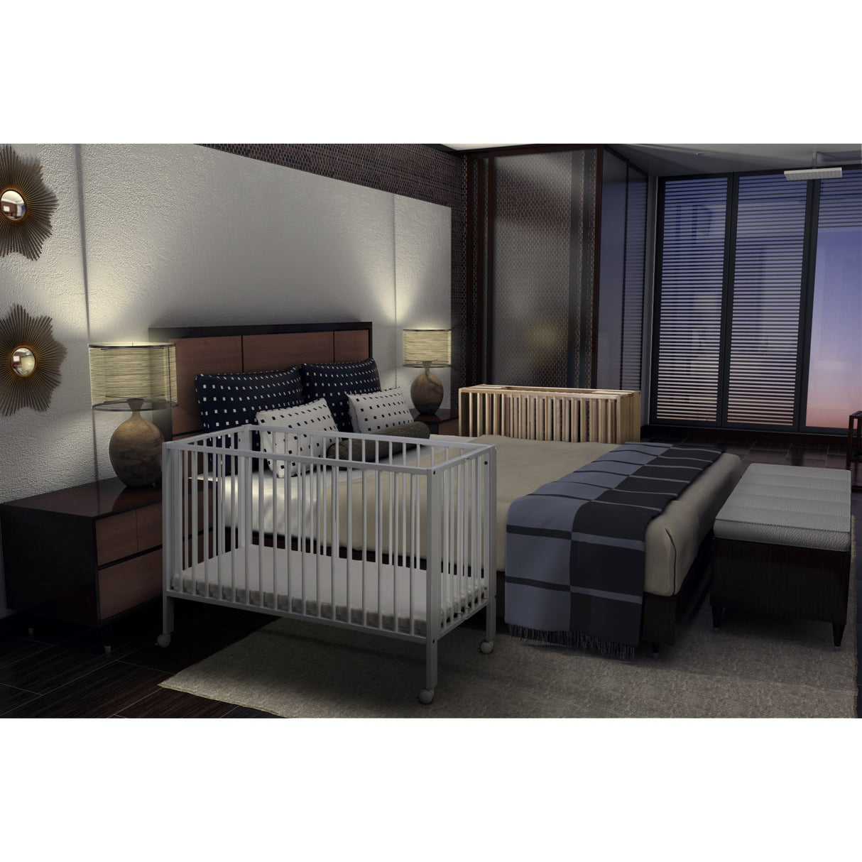 tiSsi® White Laquer Jori Sammenklappelig Säng Massiv Bok