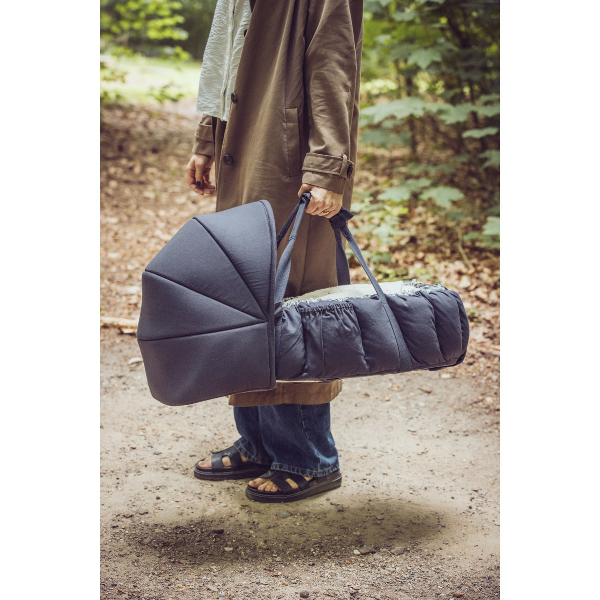 Sebra Blue Olive Huva For 3-In-1 Baby Nest