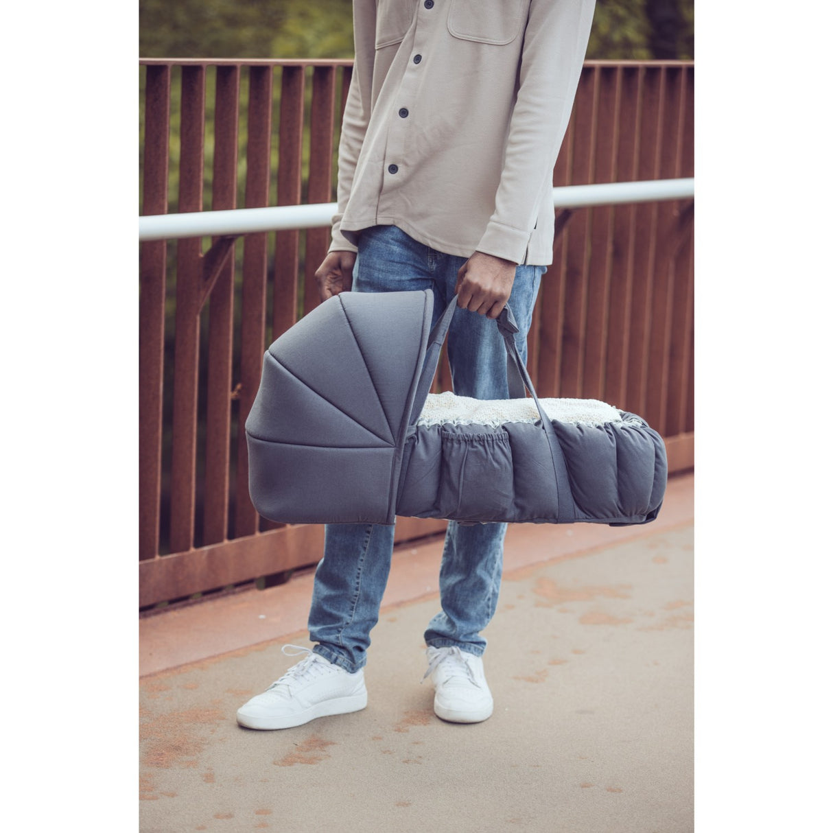 Sebra Blue Olive Huva For 3-In-1 Baby Nest