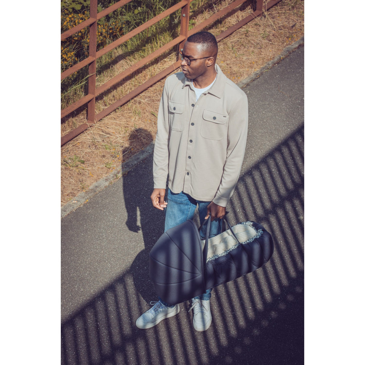 Sebra Blue Olive Huva For 3-In-1 Baby Nest