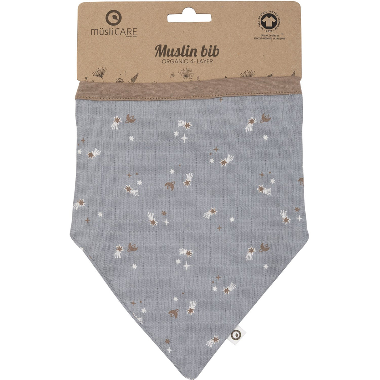 Müsli Jasmin Blue/ Balsam Cream/ Walnut Stars Muslin Haklapp 2-Pack