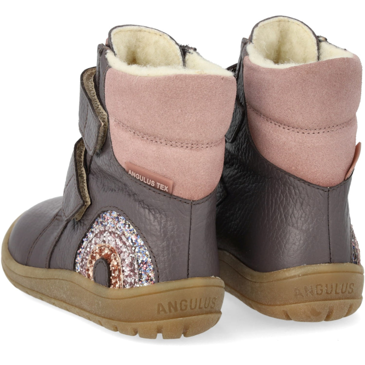 Angulus Lavender/Faded Rose TEX Känga med Glittrande Glitter Regnbåge