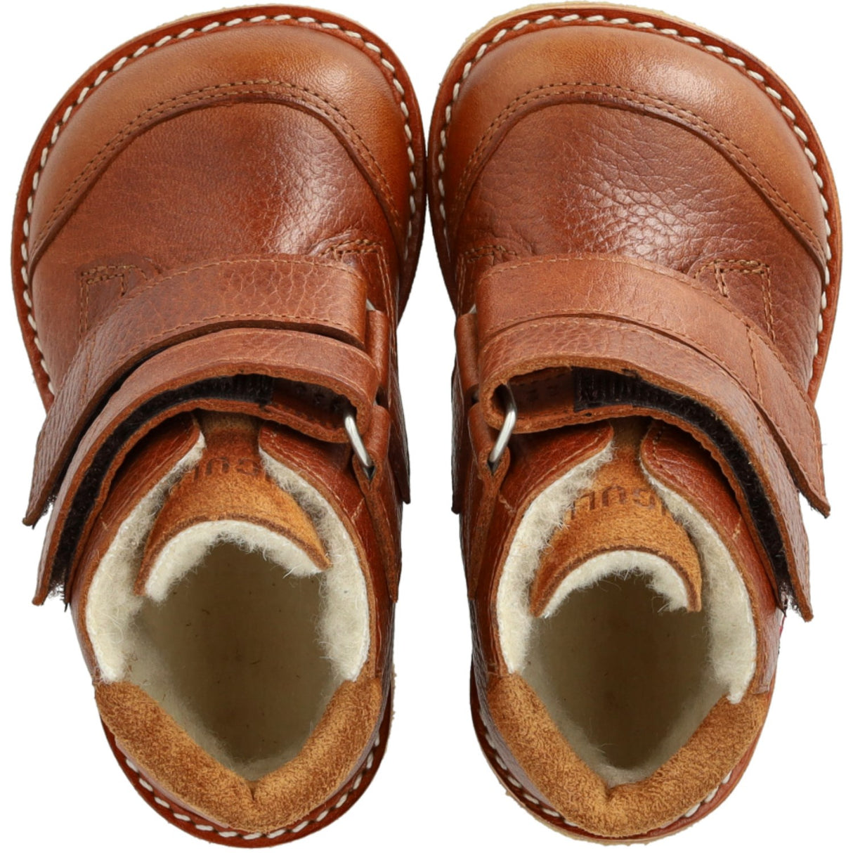 Angulus Cognac/Cognac Nybörjare TEX känga med broderad snögubbe