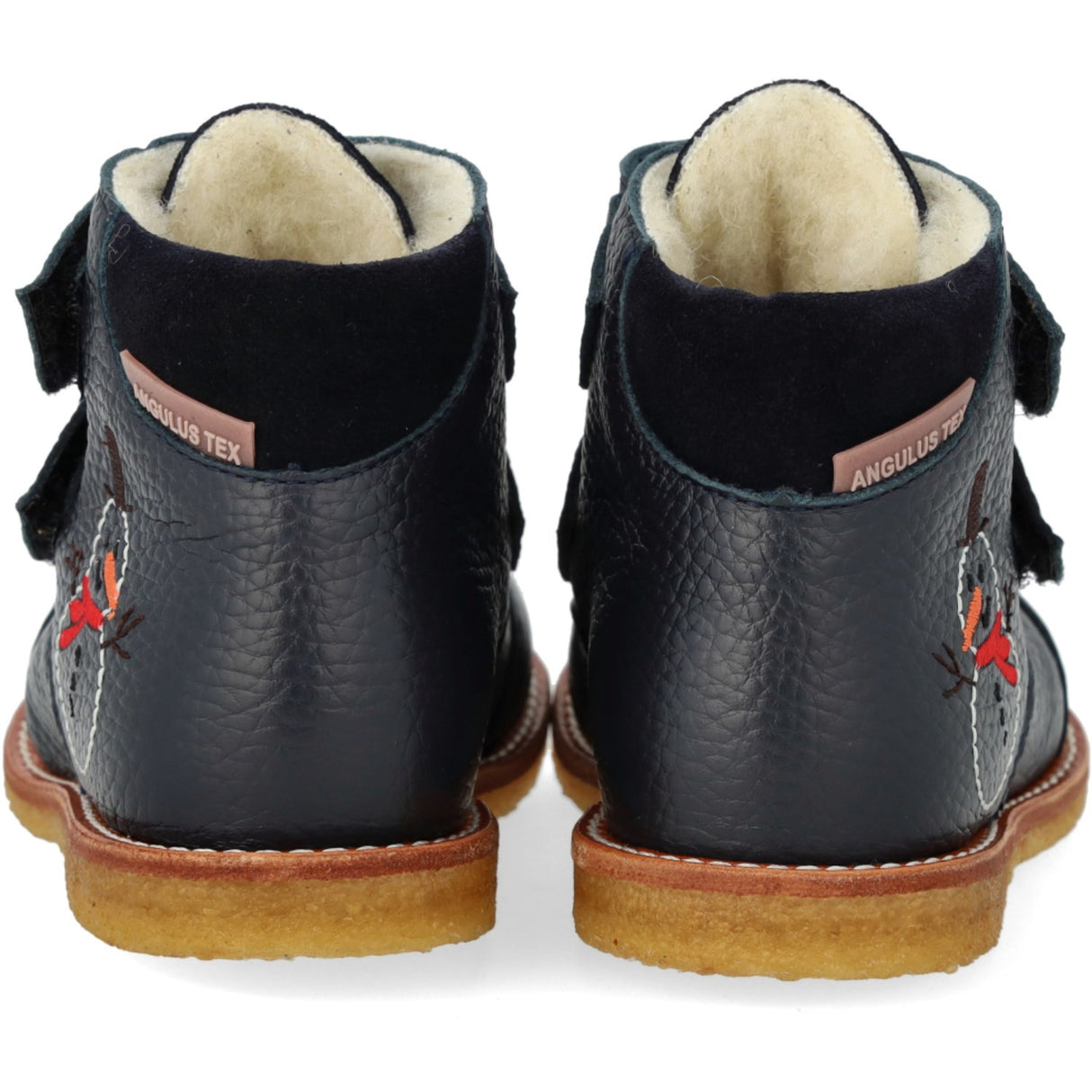 Angulus Navy/Navy Nybörjare TEX Känga med Broderad Snögubbe