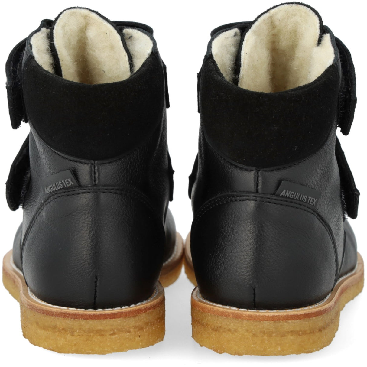 Angulus Svart/Svart Glitter TEX Känga med Glittrande Glitter Hjärtan