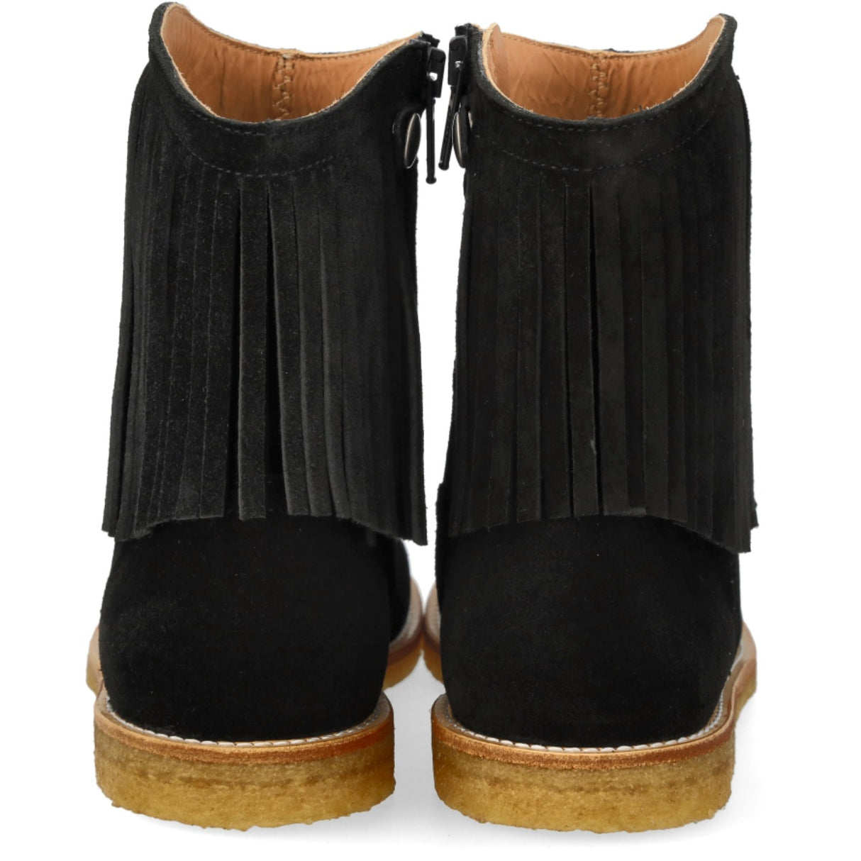 Angulus Black Fringed Cowboy Boot med Broderi