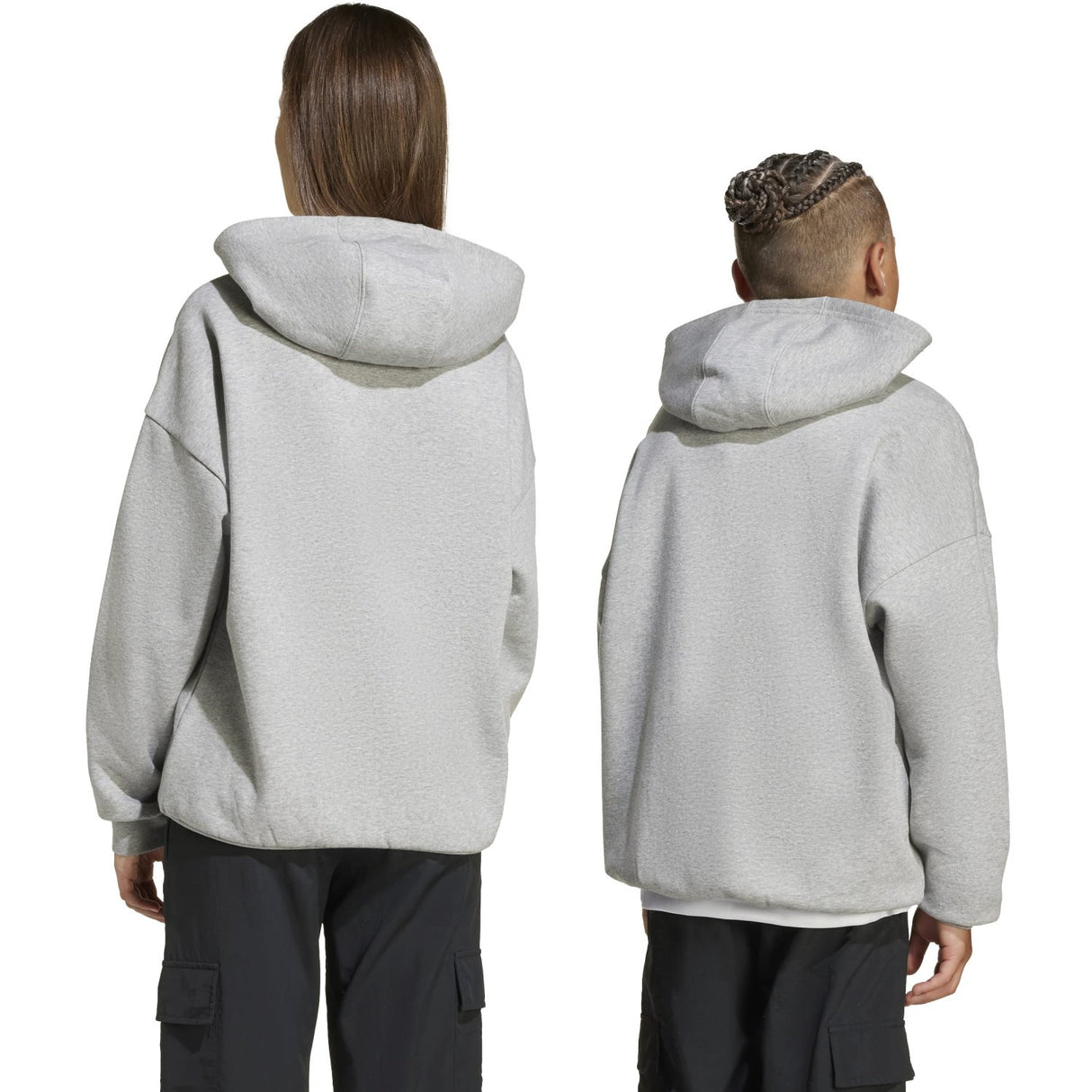 adidas Originals Medium Grey Heather/White Loose Hoodies Fl