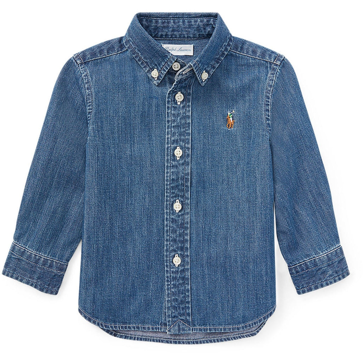 Ralph Lauren Baby Dk Blue Baby Boy Sport Skjorta