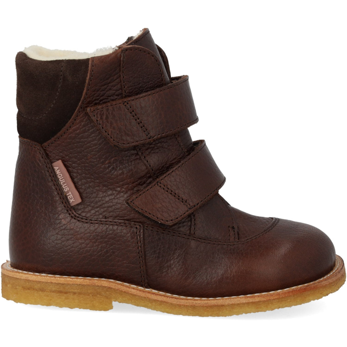 Angulus Mörkbrun/Mörkbrun TEX-känga med kardborrestängning