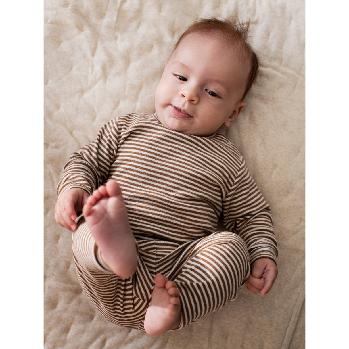 Serendipity Almond/Offwhite Baby Leggings Stripe