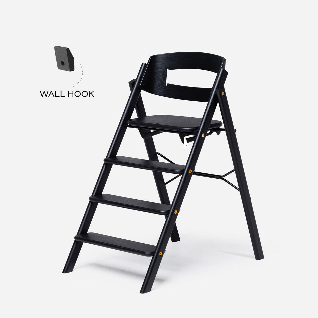 KAOS Black Klapp Wall Hook For Wooden + Recycled Stol