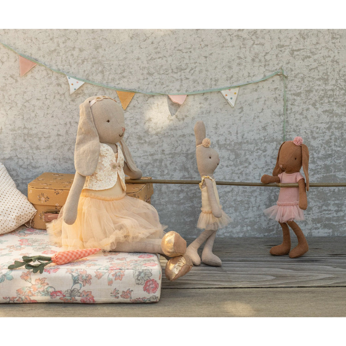 Maileg Bunny Size 1, Chocolate Brown - Ballet Dräkt Och Kjol Rose