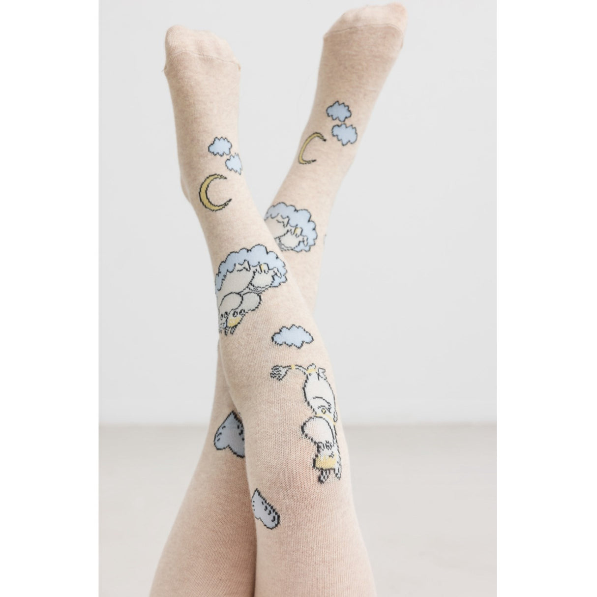MarMar Tights Jacquard Beige Mel. Moomin Strumpbyxar Jacquard