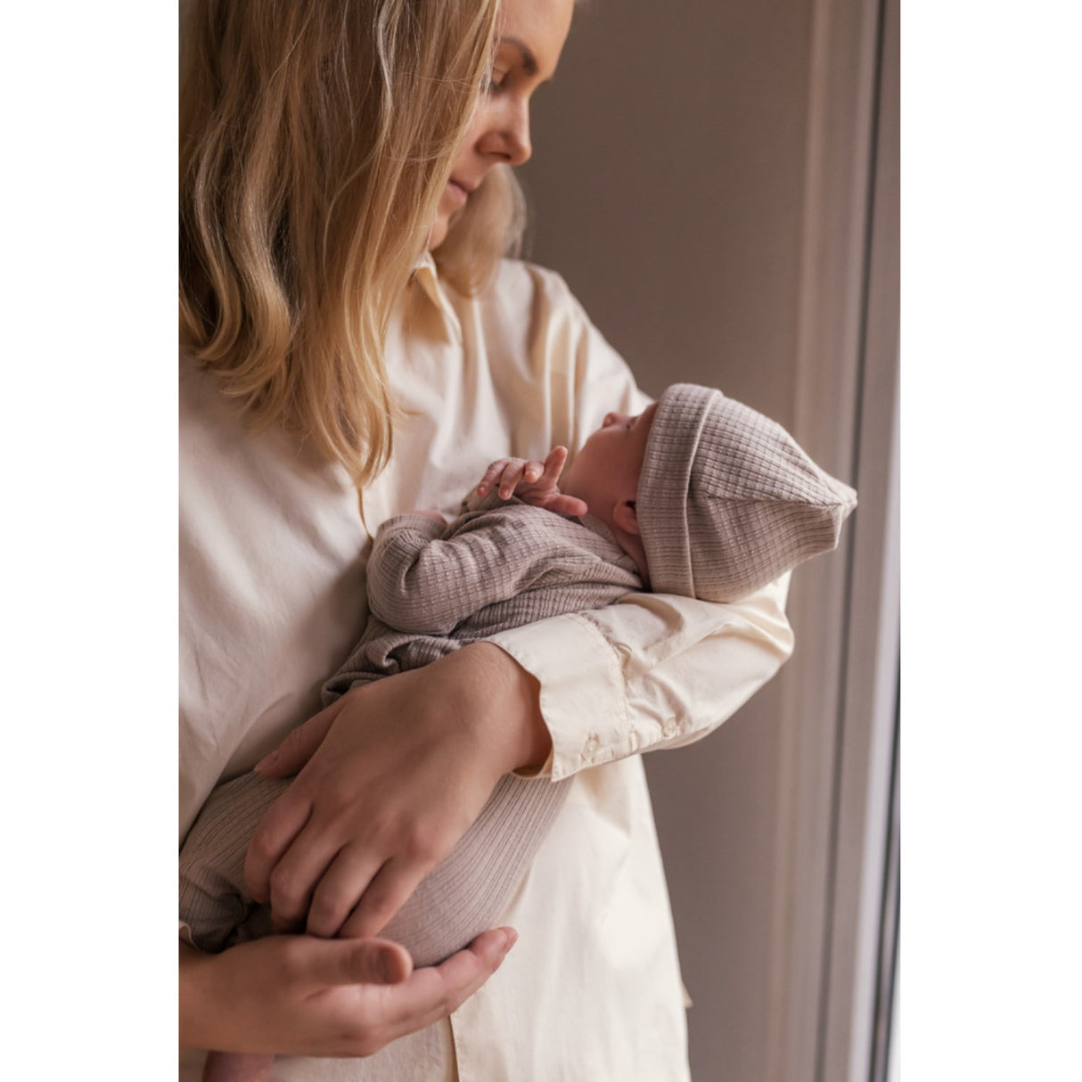 MarMar New Born Modal Pointelle Rib Soft Beige Aiko Mössa