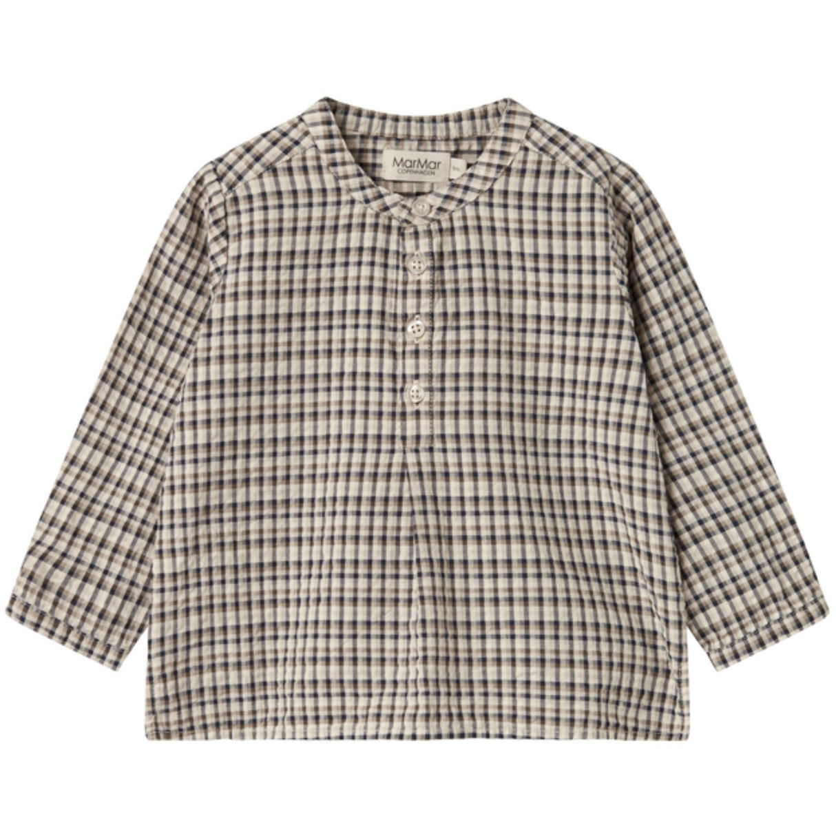 MarMar Seersucker Check Pilot Navy Check Totoro Skjorta