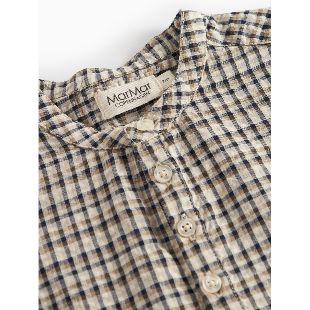 MarMar Seersucker Check Pilot Navy Check Totoro Skjorta