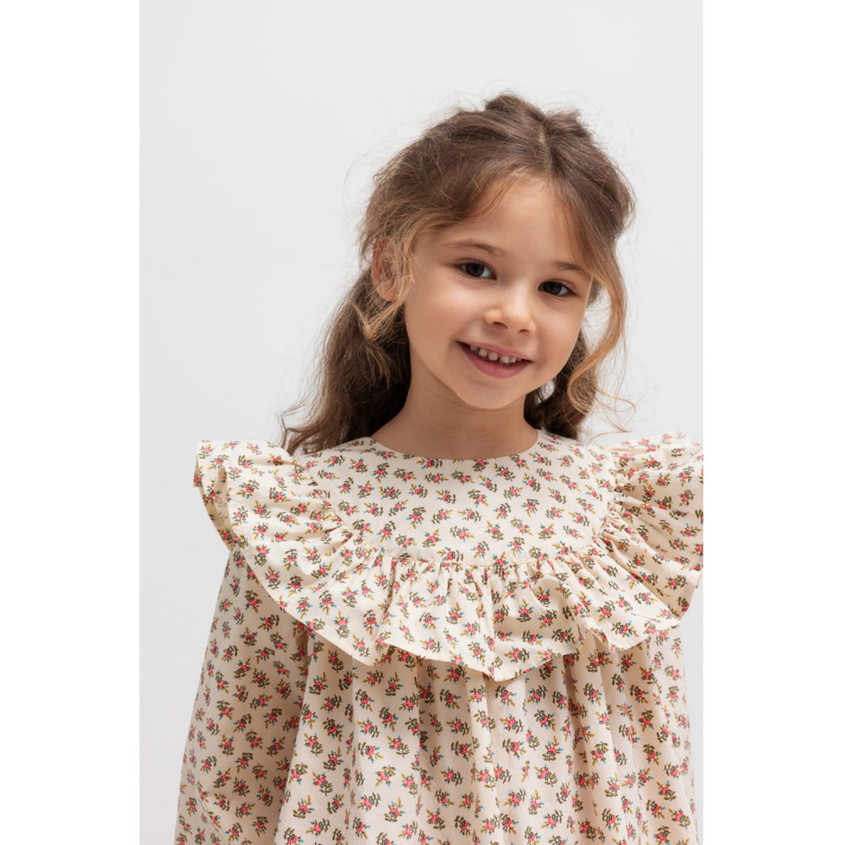 MarMar Poplin Japanese Flower Drine LS Klänning