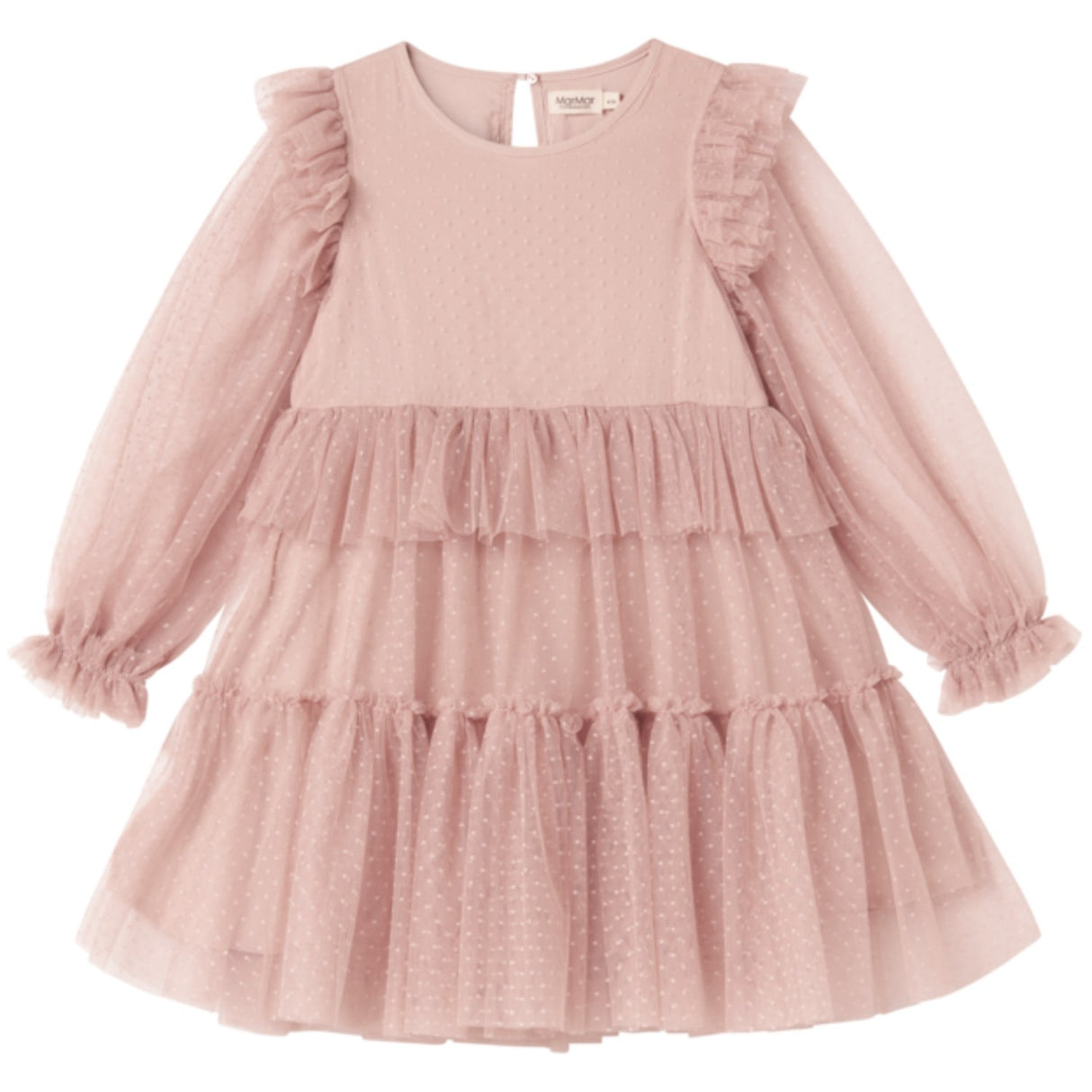 MarMar Tulle Dotty Faded Rose Doth LS Klänning