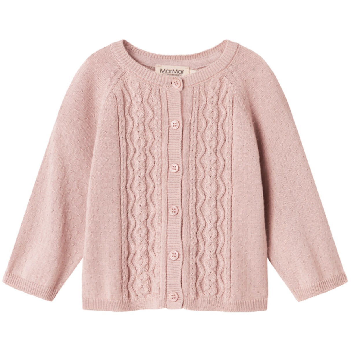 MarMar Modal Mix Cable Faded Rose Totti Stickad Cardigan