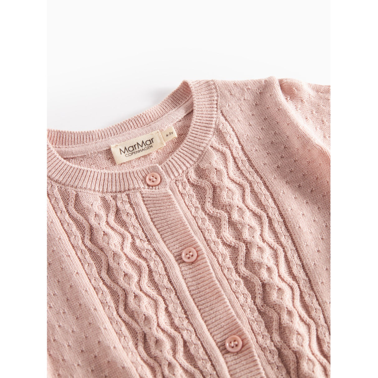 MarMar Modal Mix Cable Faded Rose Tilda Stickad Cardigan