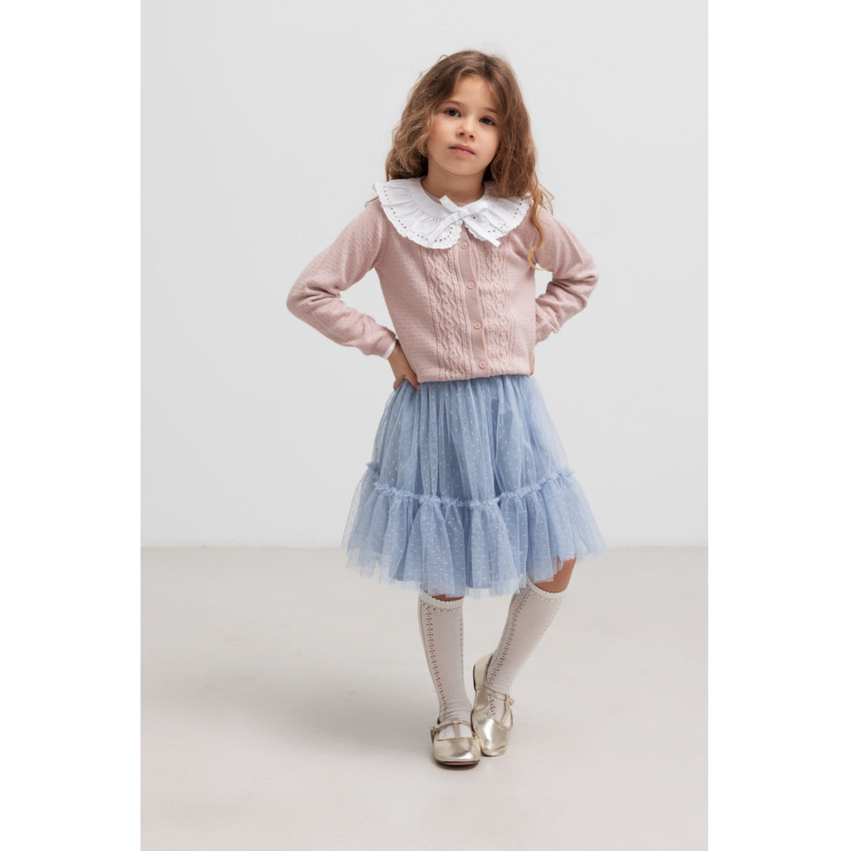 MarMar Modal Mix Cable Faded Rose Totti Stickad Cardigan