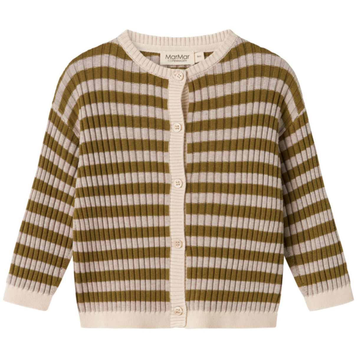 MarMar Modal Mix Stripe Cashew Mel. Stripe Tob Stickad Cardigan