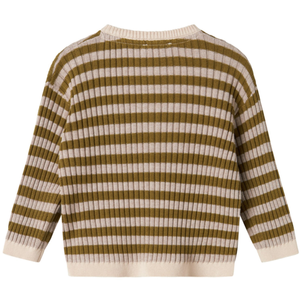 MarMar Modal Mix Stripe Cashew Mel. Stripe Tob Stickad Cardigan