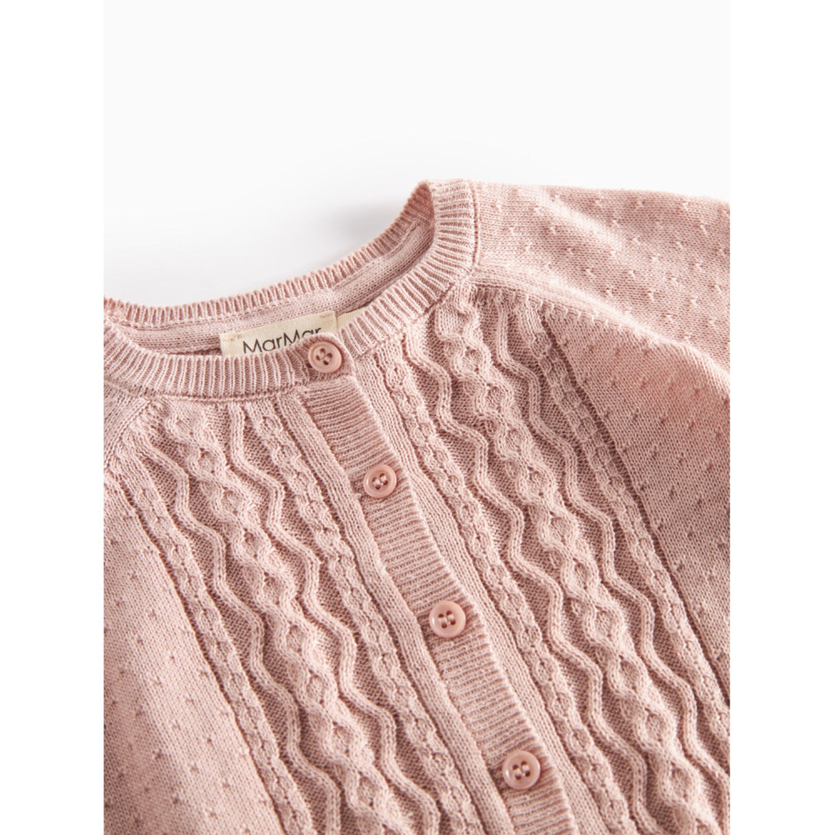 MarMar Modal Mix Cable Faded Rose Totti Stickad Cardigan
