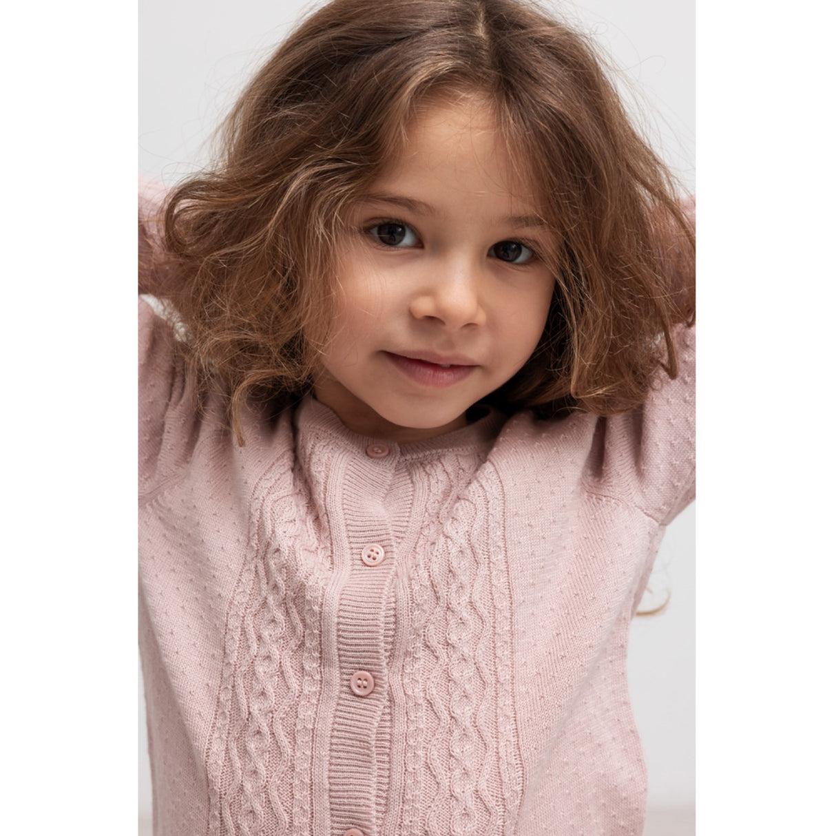 MarMar Modal Mix Cable Faded Rose Totti Stickad Cardigan