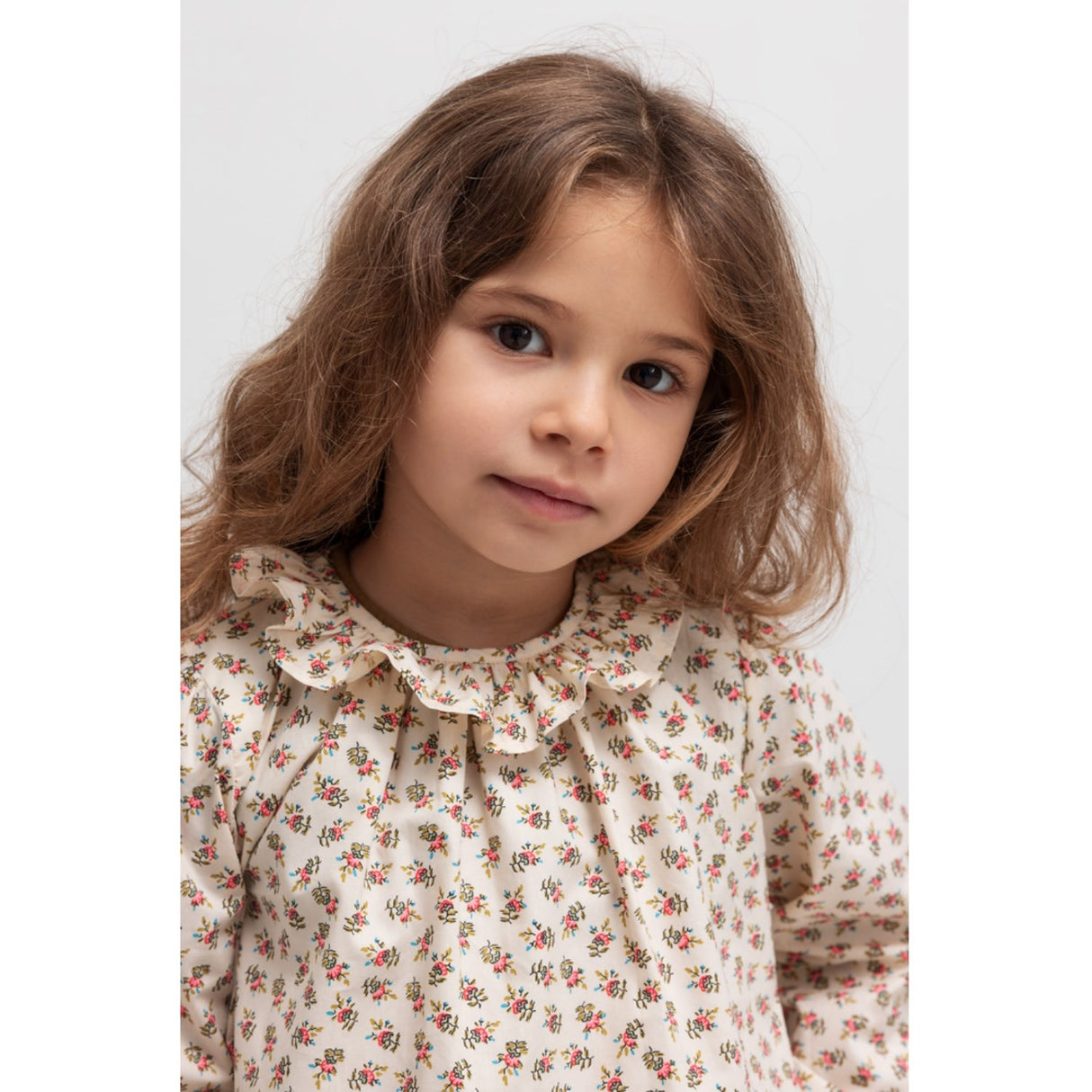 MarMar Poplin Japanese Flower Talsa LS Blus