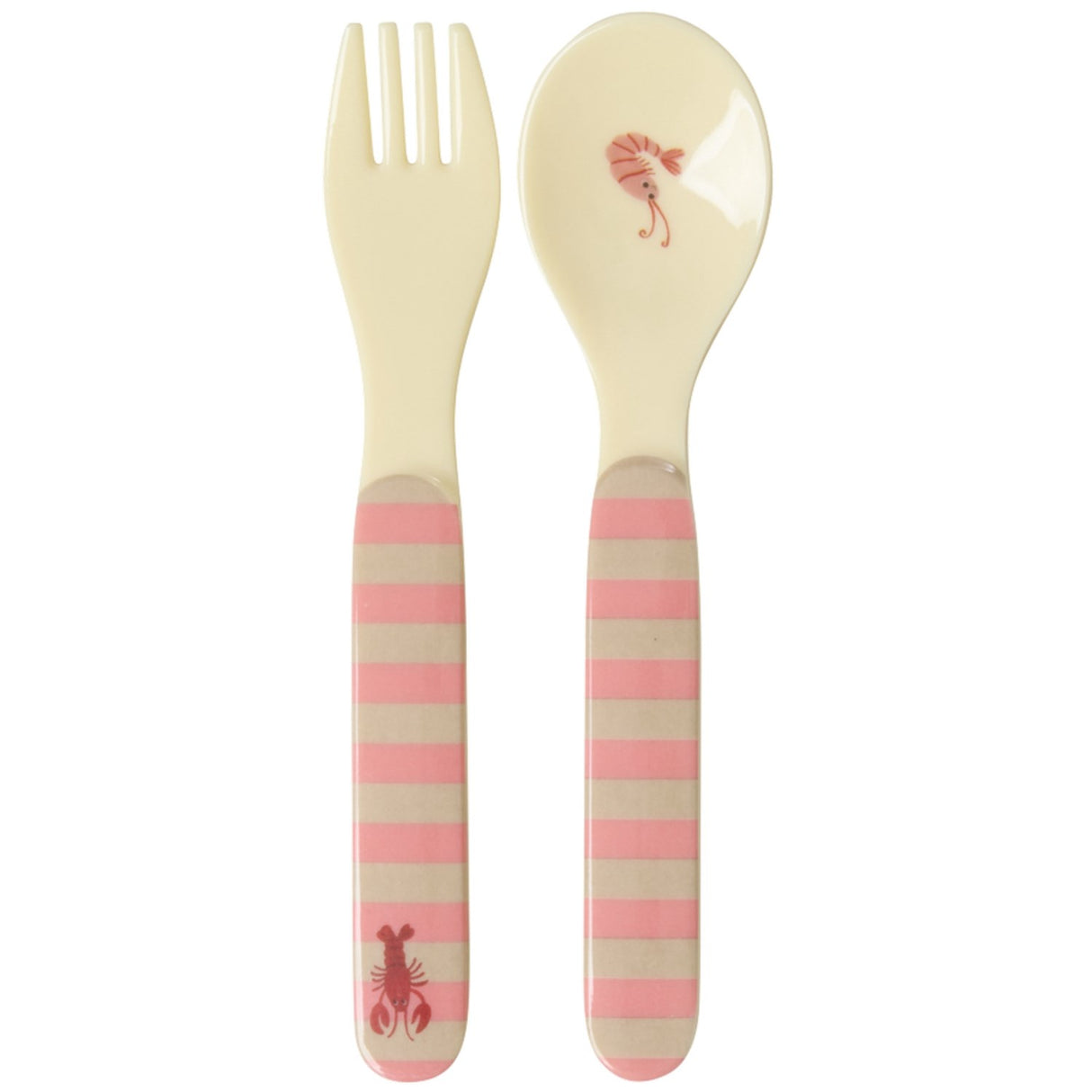 Rice Coral Ocean Print Kids Melamine Sked And Fork