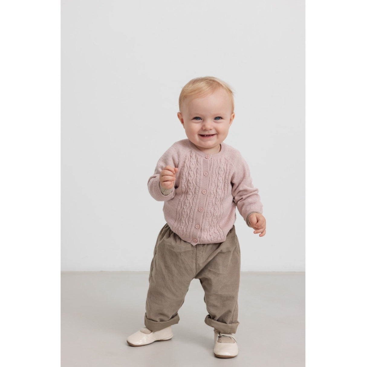 MarMar Modal Mix Cable Faded Rose Totti Stickad Cardigan