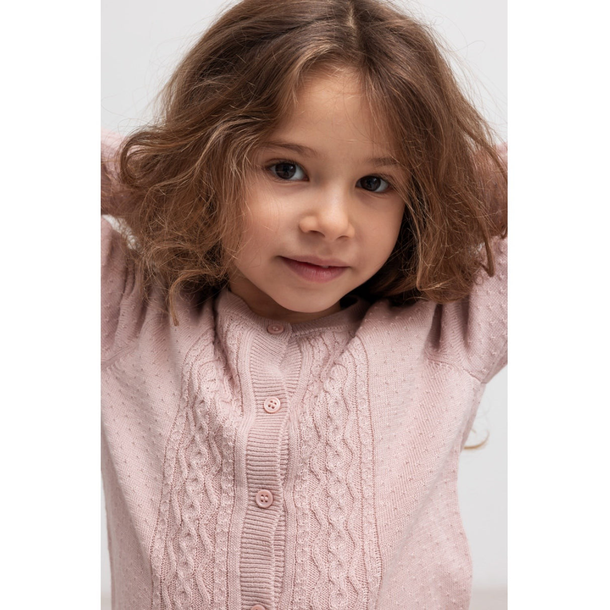 MarMar Modal Mix Cable Faded Rose Totti Stickad Cardigan