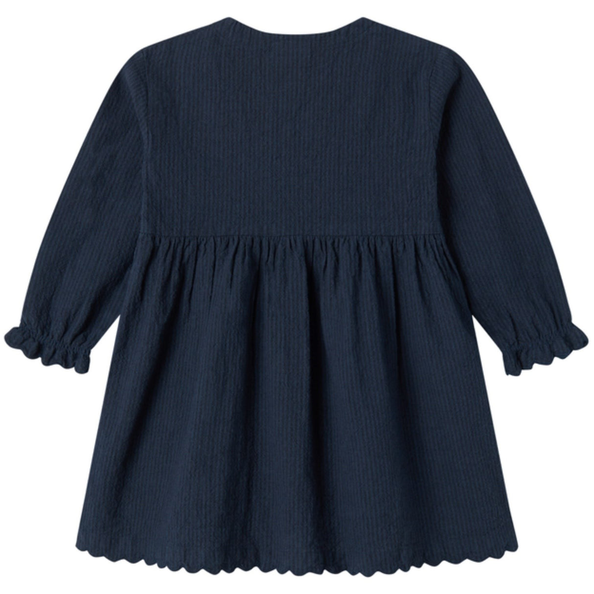 MarMar Chambray Dark Blue Stripe Dagmara Scallop Klänning