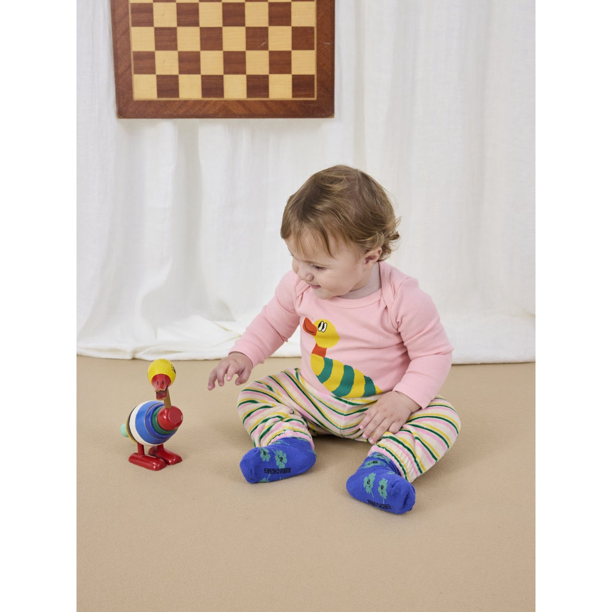 Bobo Choses Light Pink Stripped Duck Body