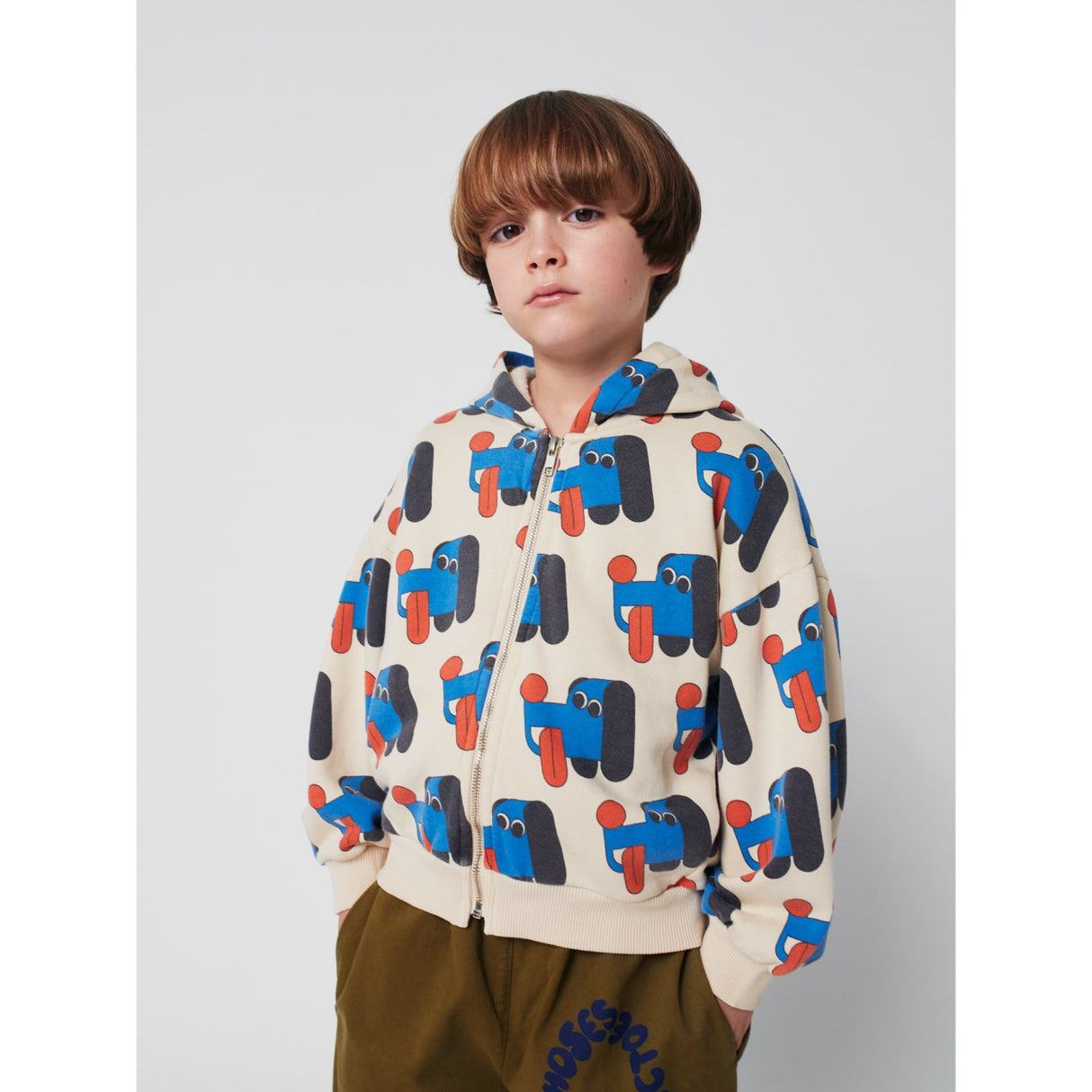 Bobo Choses Offwhite Doggy Mate All Över Zipped Hoodies