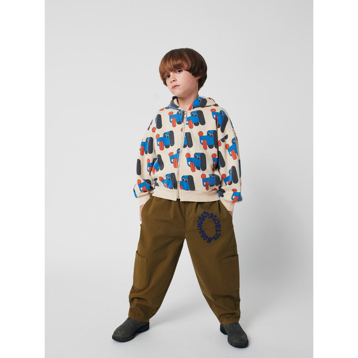 Bobo Choses Offwhite Doggy Mate All Över Zipped Hoodies