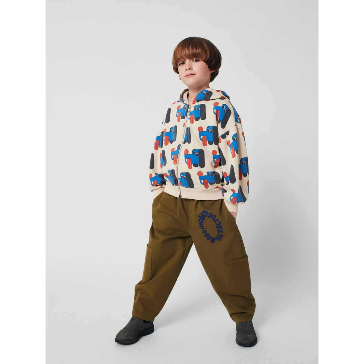 Bobo Choses Offwhite Doggy Mate All Över Zipped Hoodies