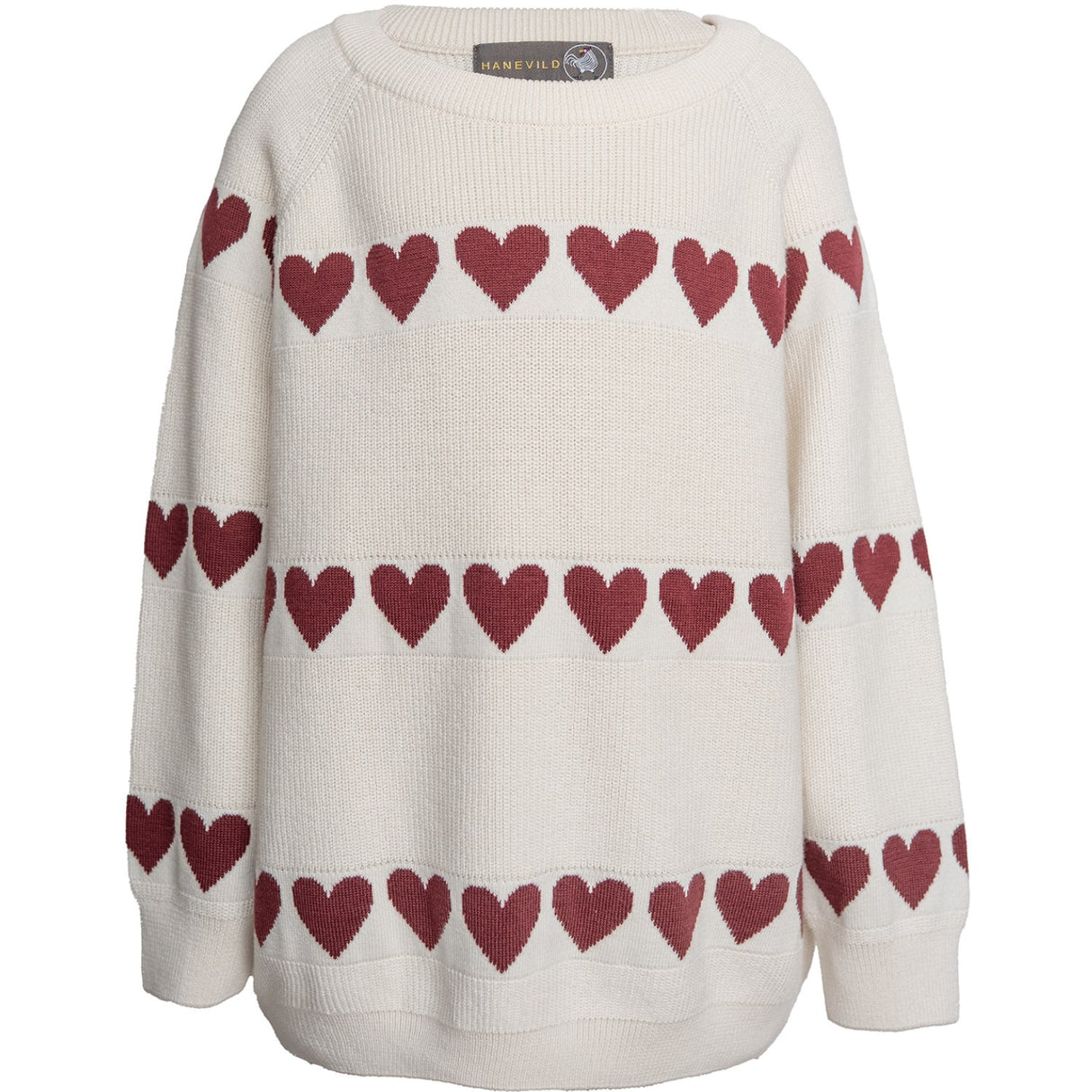 Hanevild Ivory Red Heart Blus