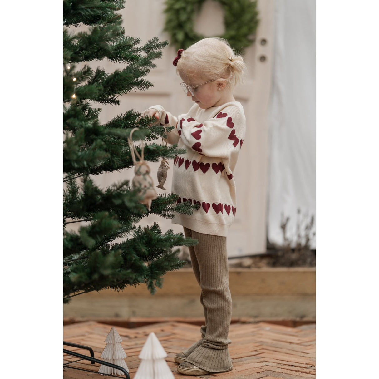 Hanevild Ivory Red Heart Blus