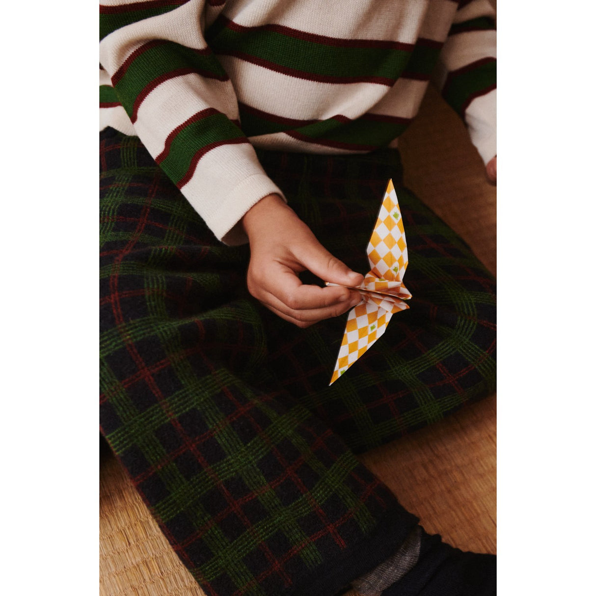 FUB Ecru Striped Pikétröja