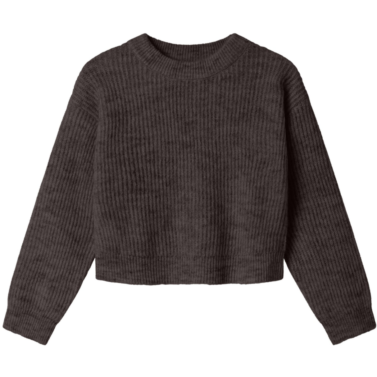 Name It Seal Brown Nkfholly Ls Boxy Kort Stickad Noos